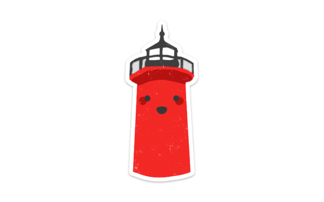 Little Red Lighthouse Clear Sticker (Copy)